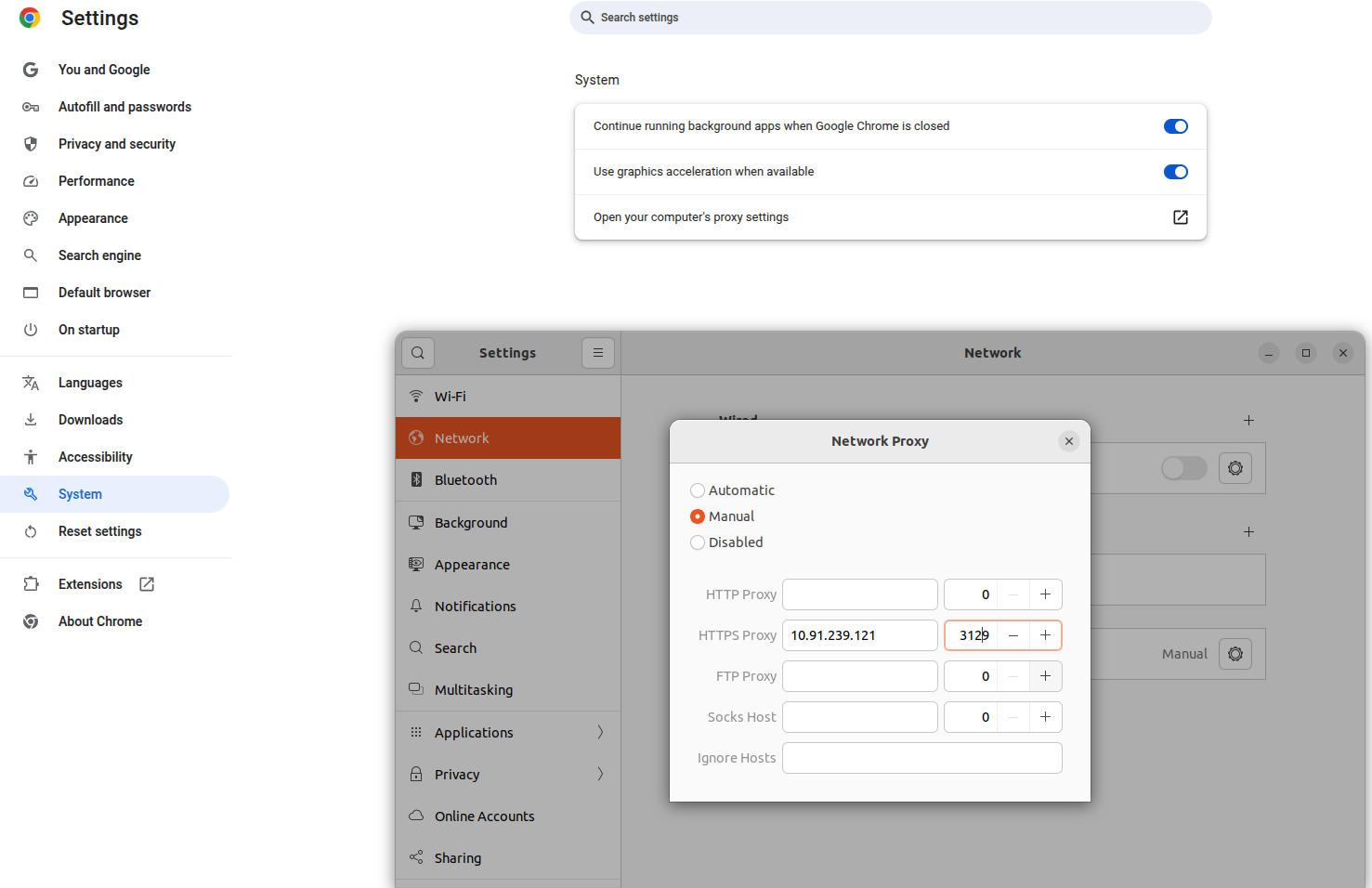 HTTPS chrome Settings