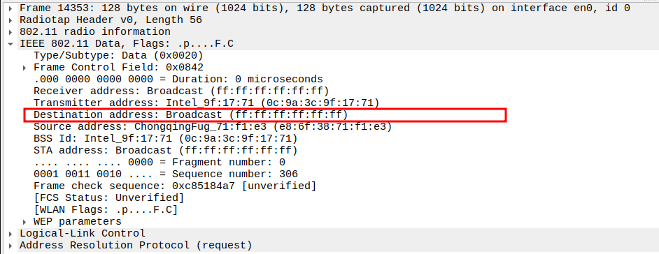 AP to Broadcast ARP Destination Address
