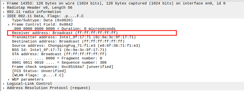 AP to Broadcast ARP Receiver Address
