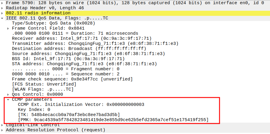 CCMP Encryption Parameters