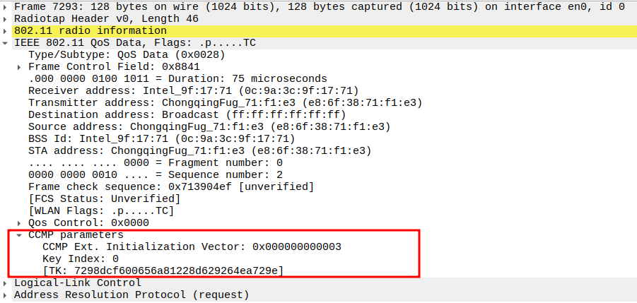 CCMP Encryption Parameters