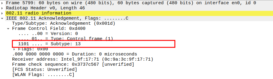 ARP Reply ACK Subtype