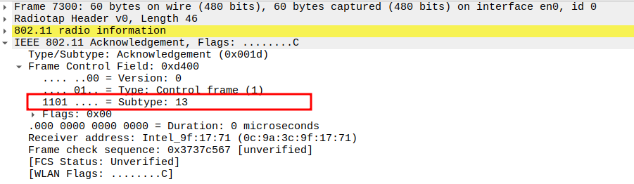 ARP Reply ACK Subtype