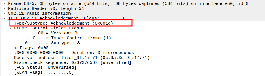 ACK subtype after Association Response