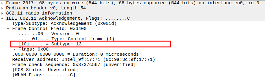 ACK subtype after Association Response