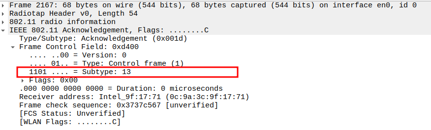 ACK subtype after Association Response