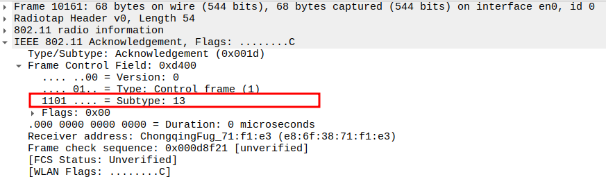 ACK Subtype after Deauthentication