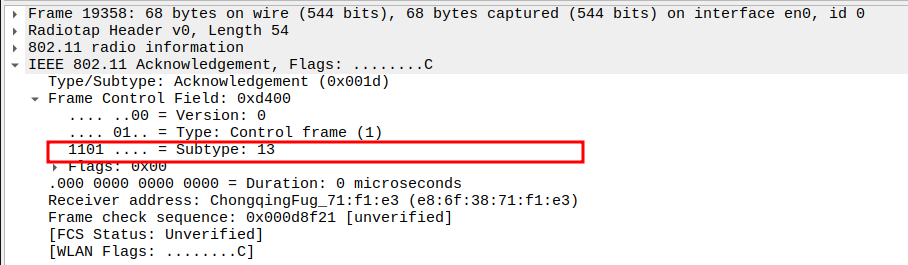 ACK Subtype after Deauthentication