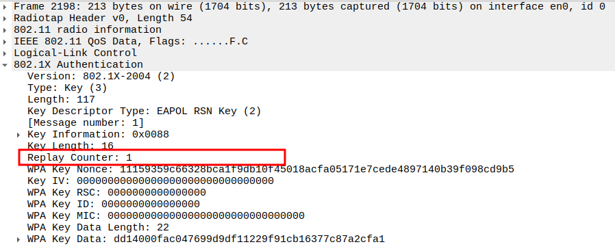 Replay counter in Message 1