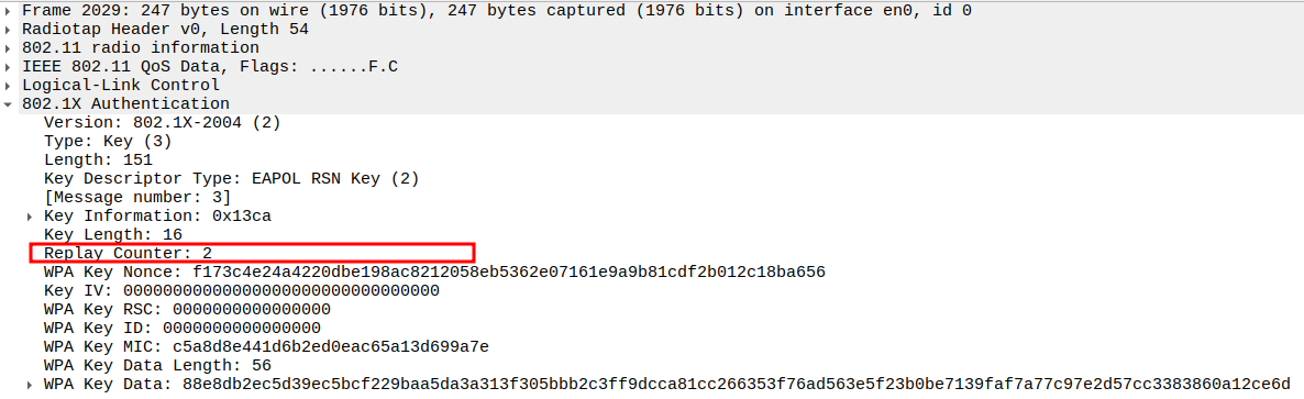 Replay counter in Message 3