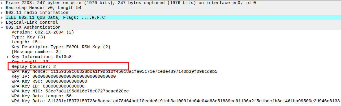 Replay counter in Message 3