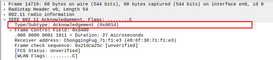 ACK Subtype after ICMP Echo Request